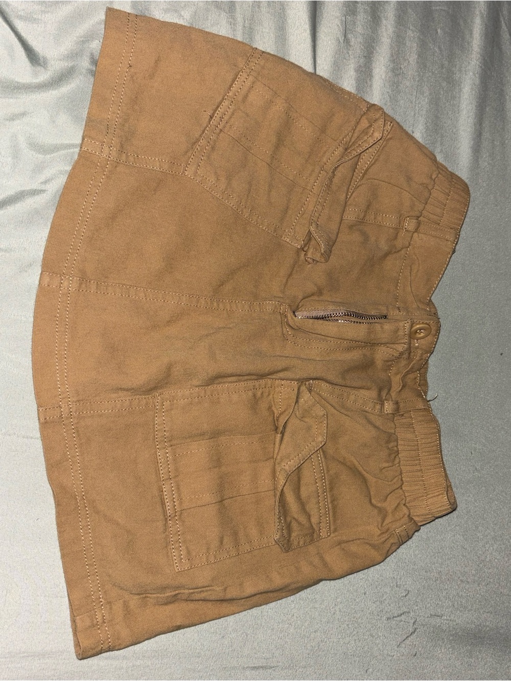 Brown Utility Pocket Mini Skirt